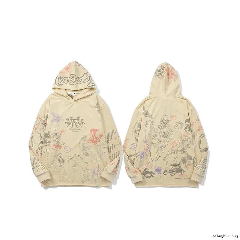 Represent Graffiti Style Beige Hoodie
