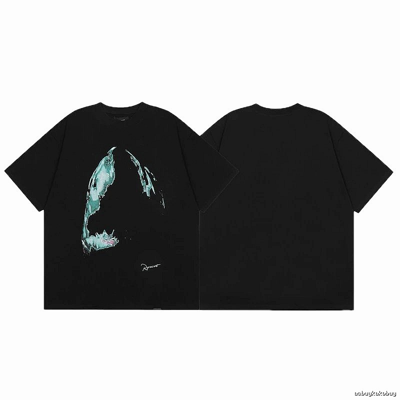 Represent Shark Print High Street Style Black T-Shirt