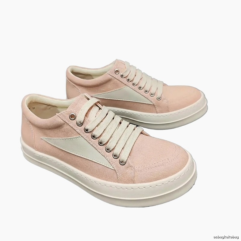 Rick Owens minimalist style pink sneakers