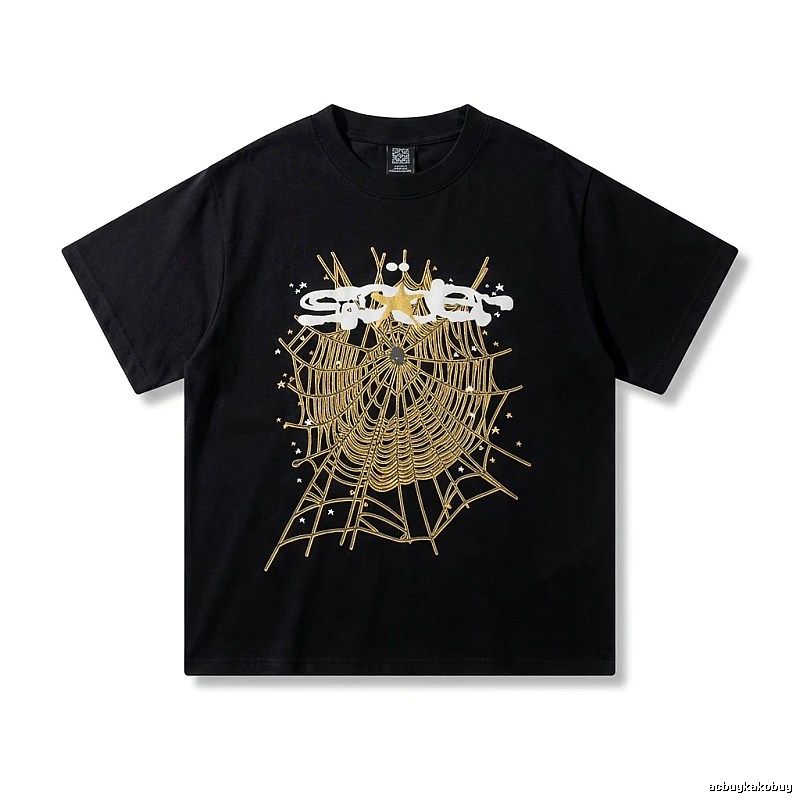 Sp5der Cobweb Print Black T-shirt
