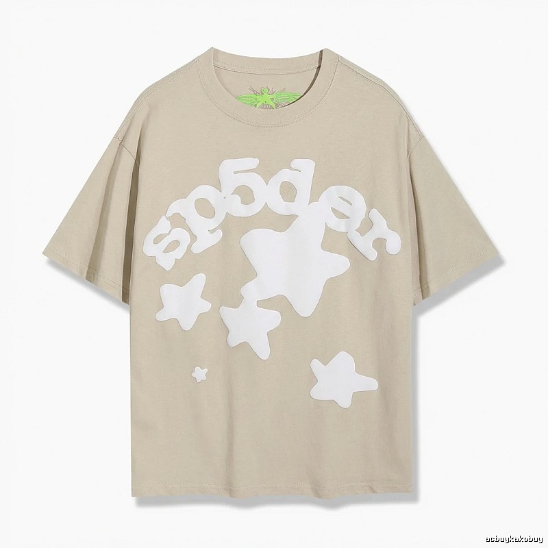 Sp5der Star Trendy Brand Khaki T-shirt