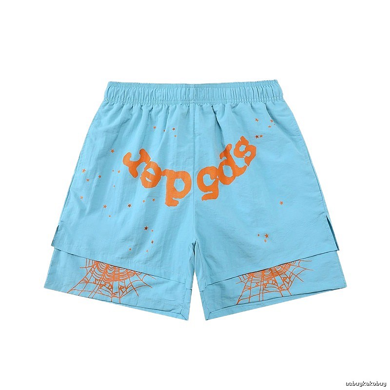 Sp5der trendy and cool light blue shorts