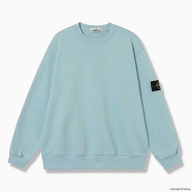 Stone Island Basic Style Casual Light Blue Sweatshirt