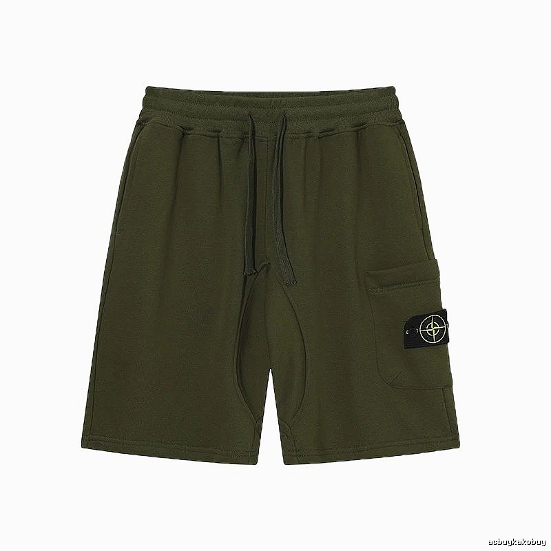 Stone Island Classic Functional Style Army Green Casual Shorts