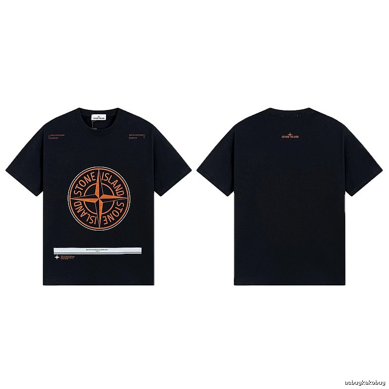 Stone Island Compass Techwear Style Black Short Sleeve T-Shirt