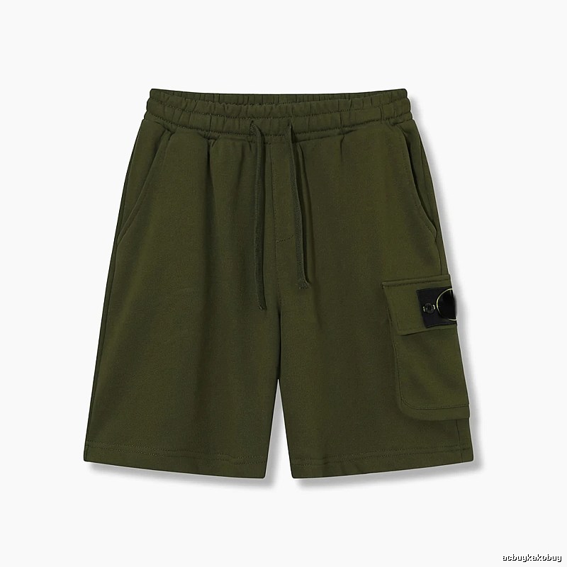 Stone Island military green work-style shorts