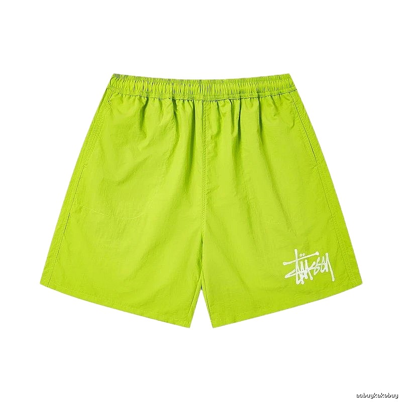 Stussy Classic Logo Street Style Fluorescent Green Shorts