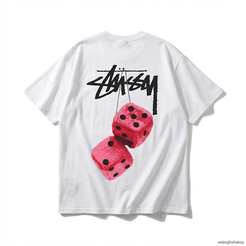 Stussy Dice Print White T-Shirt