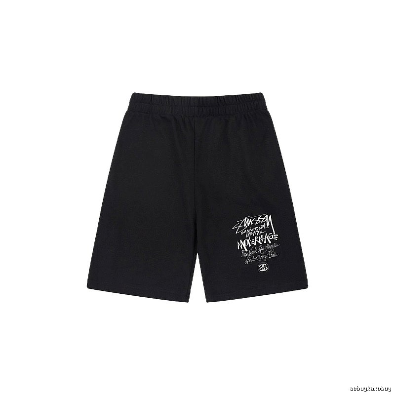 Stussy graffiti-style black shorts