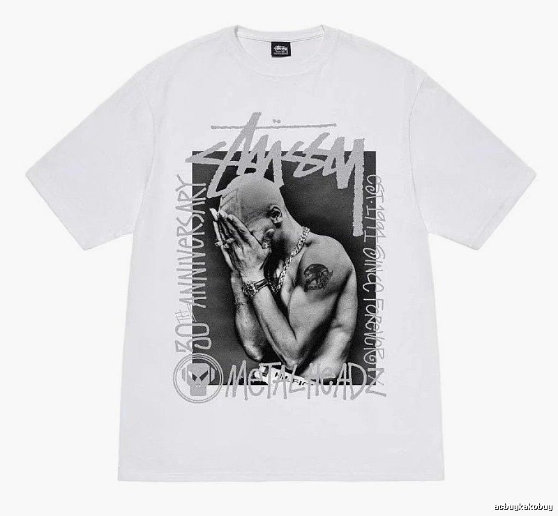 Stussy Logo Detail Graphic T-shirt Black White Stussy with Relaxed Feel