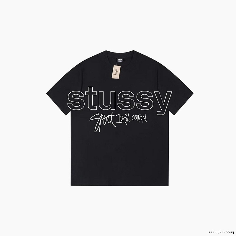 Stussy Premium Style Graphic T-shirt Black White Stussy for Resort Outfits