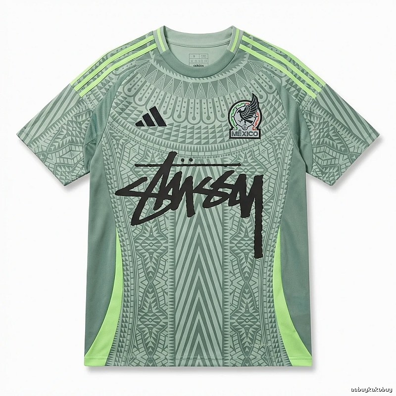 Stussy sporty gray-green short-sleeve