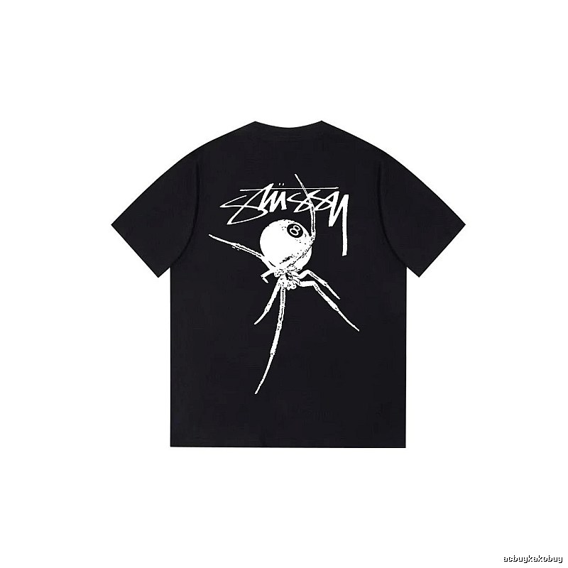 Stussy Urban Graphic T-shirt Black White Stussy with Statement Pattern