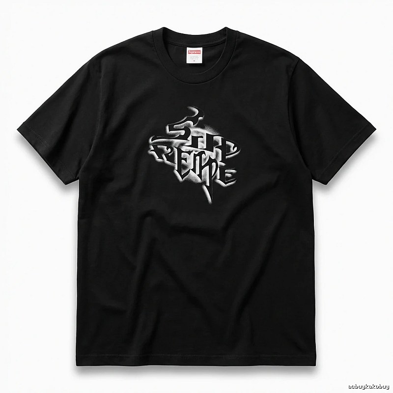 Supreme Flame Wind Black T - Shirt