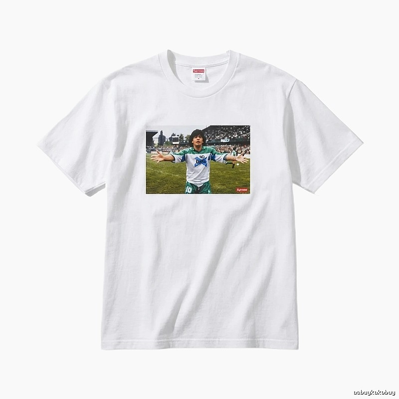 Supreme Maradona-style white T-shirt