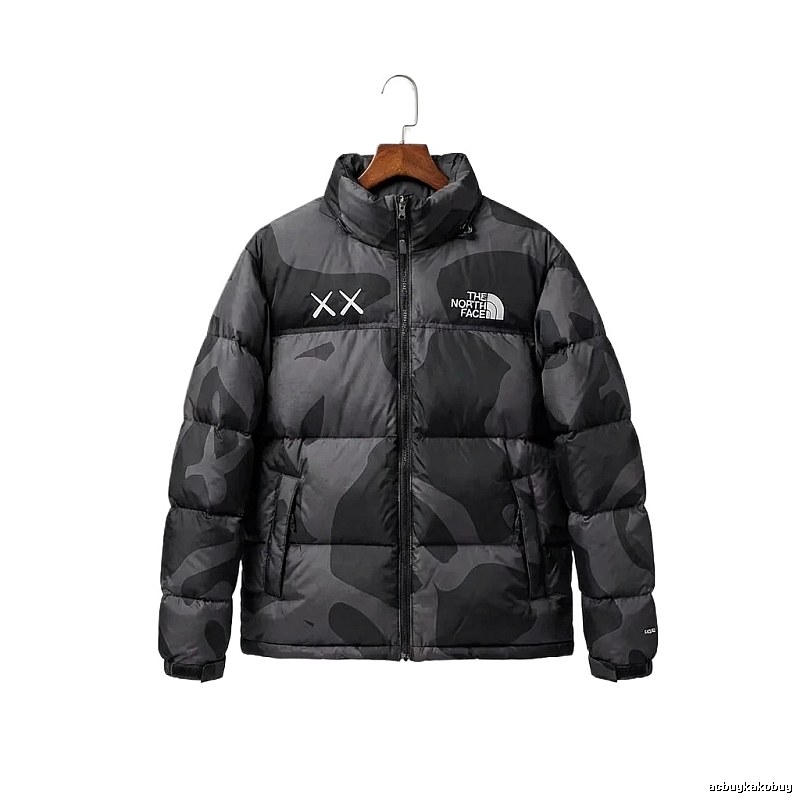 The North Face camouflage-style down jacket (black)