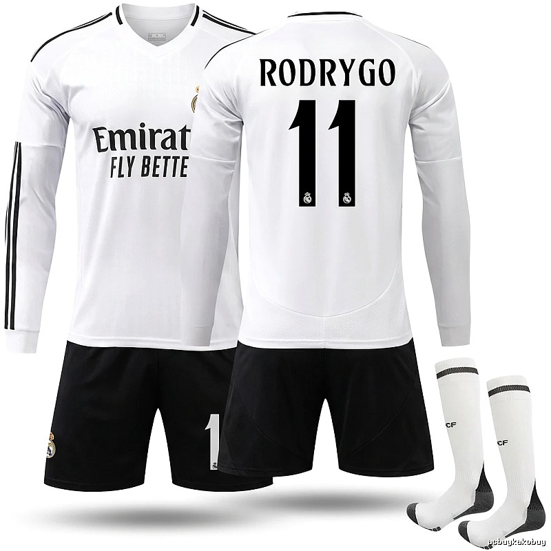 The white jersey of Rodrygo from Real Madrid.