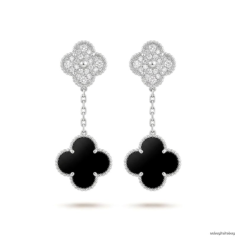 Van Cleef & Arpels Alhambra Black Onyx Earrings