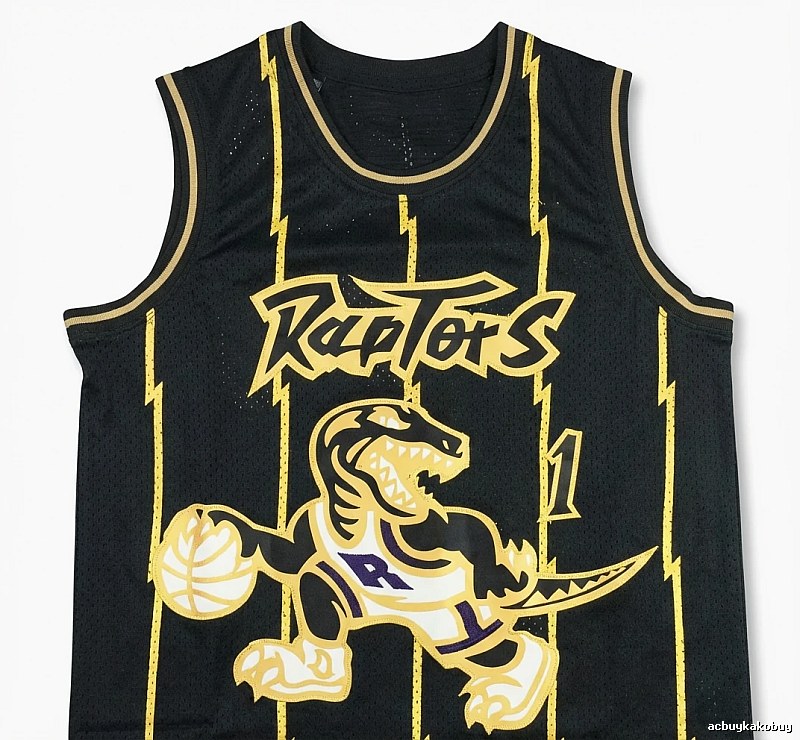 Vince Carter Raptors black and gold trendy brand vest