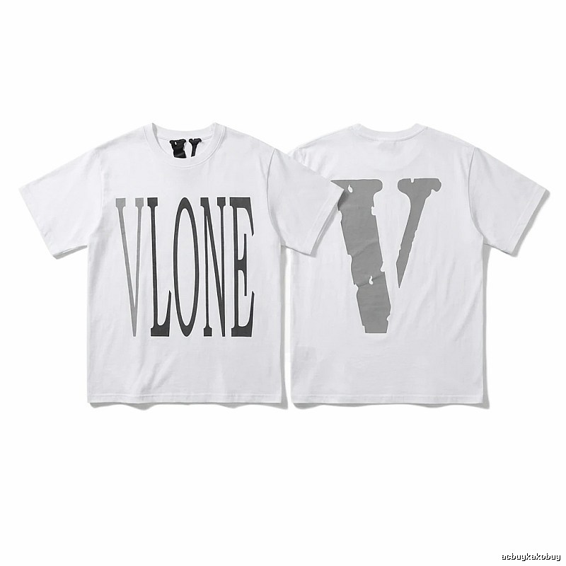 Vlone letter print simple white T-shirt